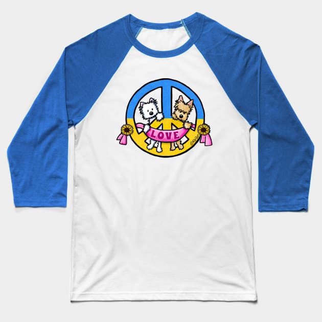 Peace and Love For Ukraine Baseball T-Shirt by KiniArt